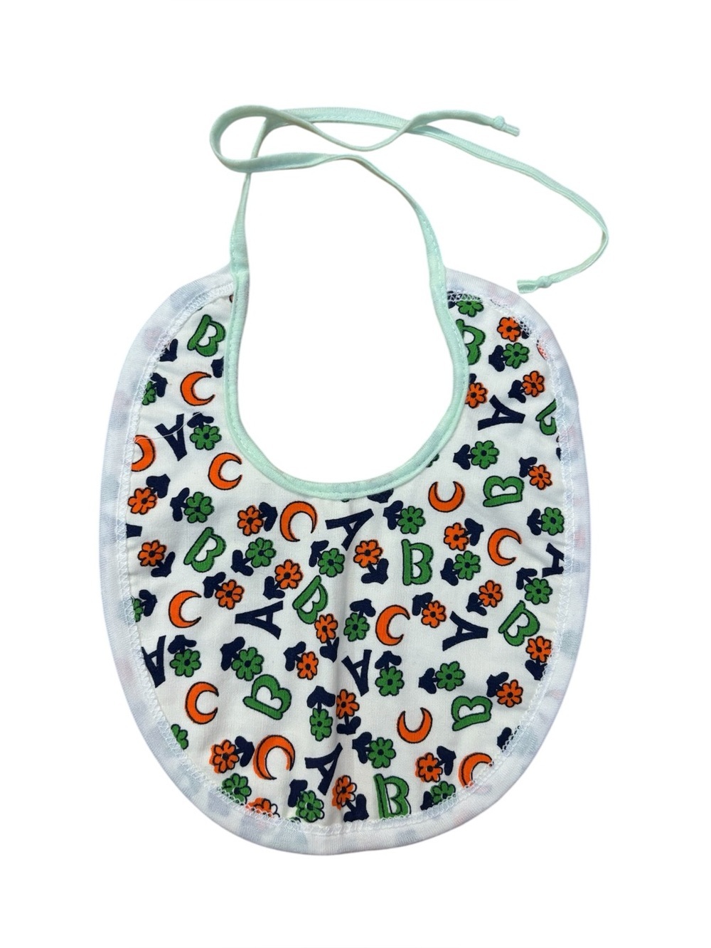 10/$15 Vintage Alphabet Print Baby Bib